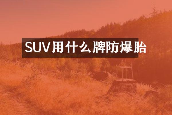 SUV用什么牌防爆胎