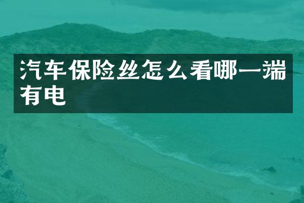 汽车保险丝怎么看哪一端有电