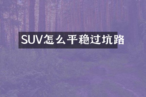 SUV怎么平稳过坑路