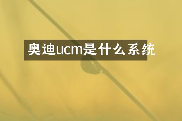 奥迪ucm是什么系统
