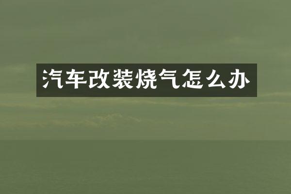 汽车改装烧气怎么办