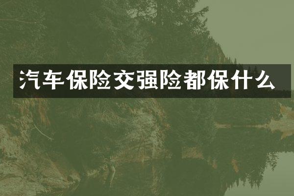 汽车保险交强险都保什么
