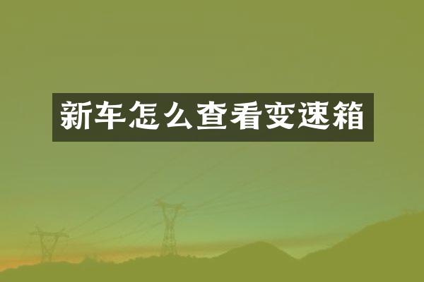 新车怎么查看变速箱