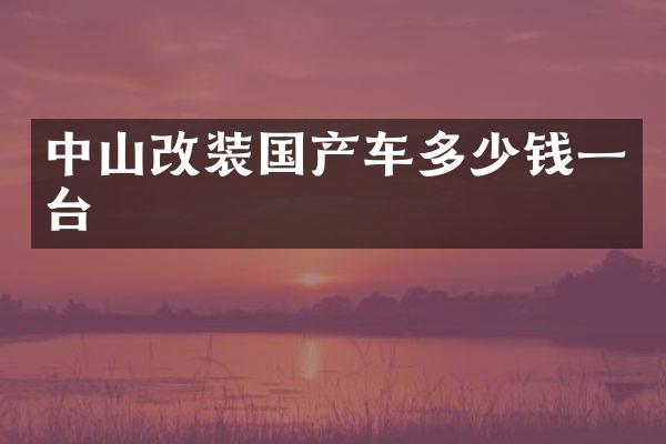 中山改装国产车多少钱一台