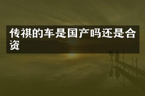 传祺的车是国产吗还是合资