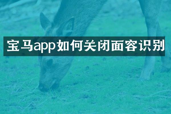宝马app如何关闭面容识别