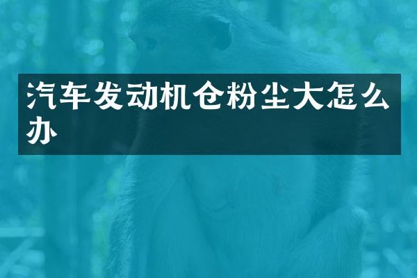 汽车发动机仓粉尘大怎么办