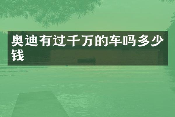 奥迪有过千万的车吗多少钱