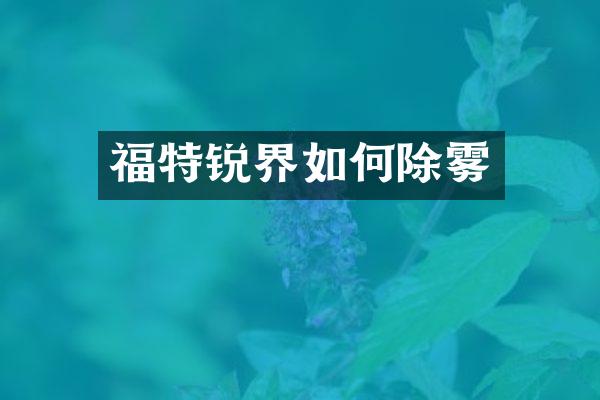 福特锐界如何除雾