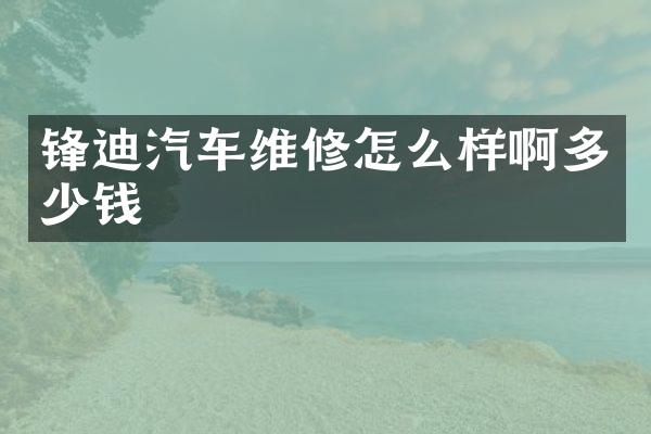 锋迪汽车维修怎么样啊多少钱