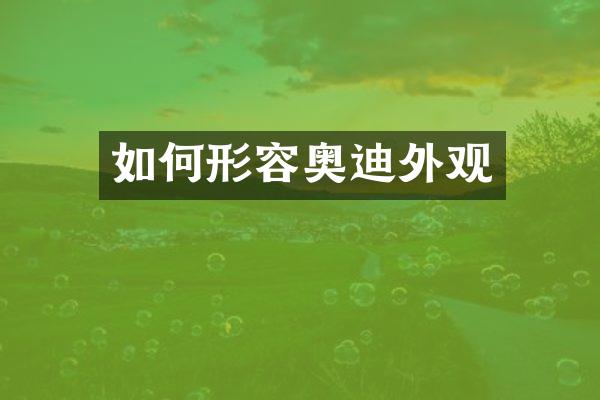如何形容奥迪外观