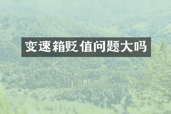 变速箱贬值问题大吗