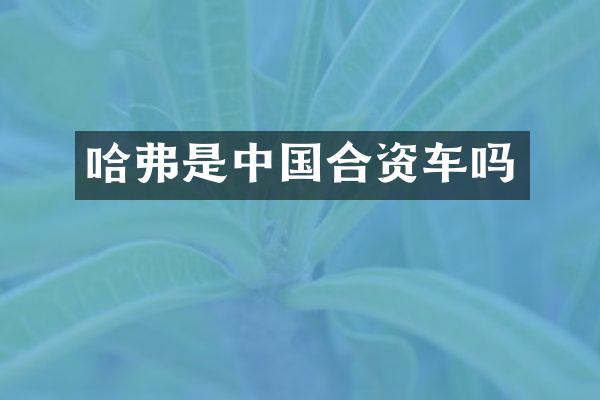 哈弗是中国合资车吗