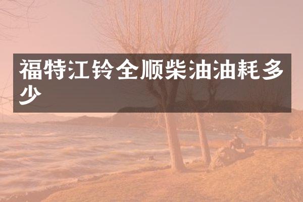 福特江铃全顺柴油油耗多少