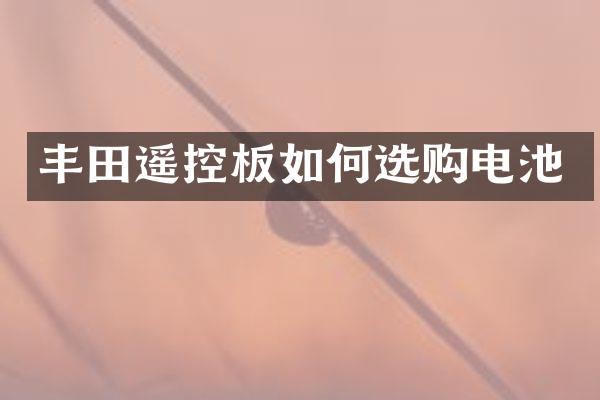 丰田遥控板如何选购电池