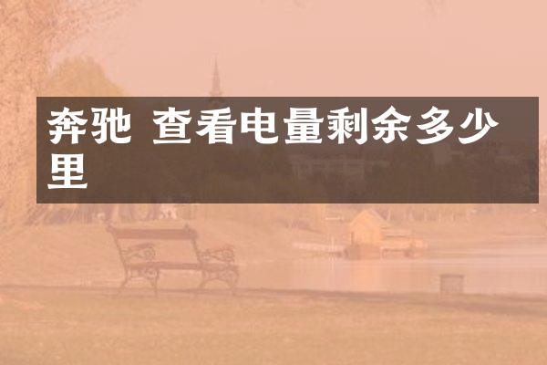 奔驰 查看电量剩余多少公里