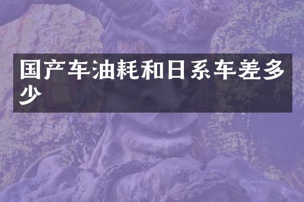 国产车油耗和日系车差多少