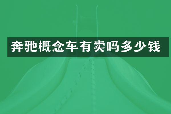 奔驰概念车有卖吗多少钱