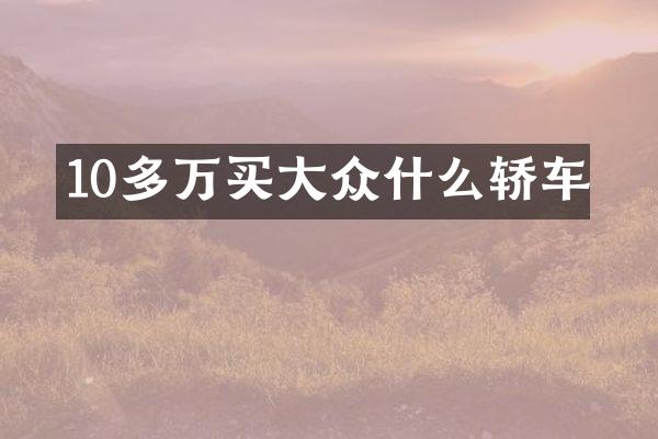 10多万买大众什么轿车