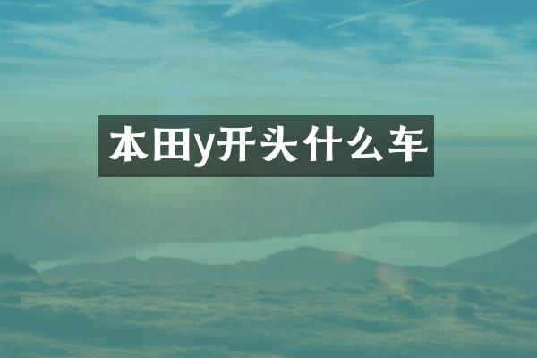 本田y开头什么车
