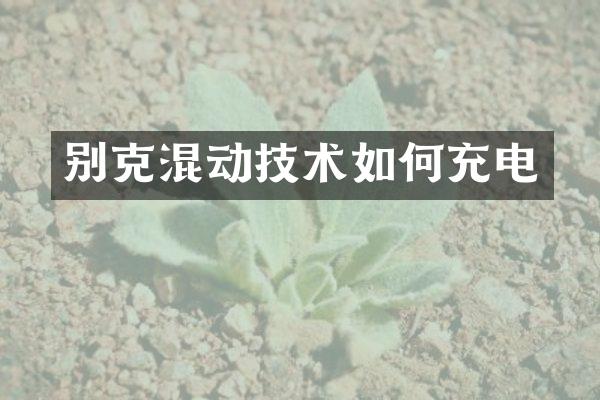 别克混动技术如何充电