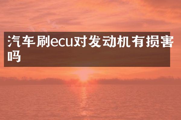 汽车刷ecu对发动机有损害吗