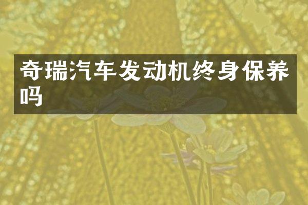 奇瑞汽车发动机终身保养吗
