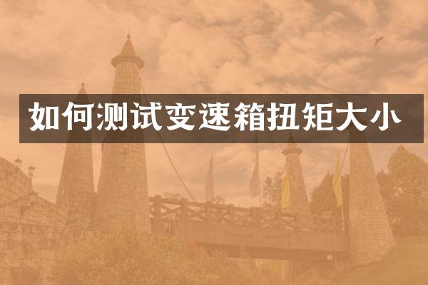 如何测试变速箱扭矩大小