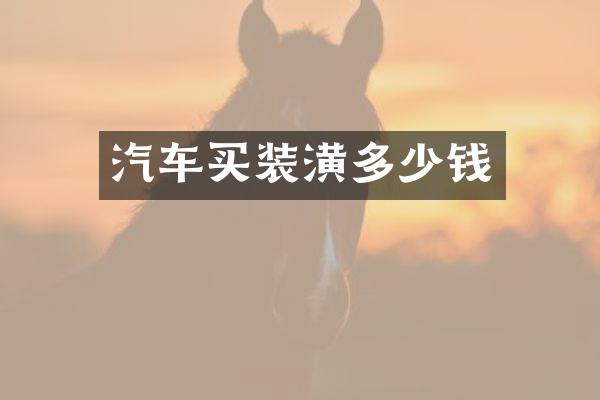 汽车买装潢多少钱
