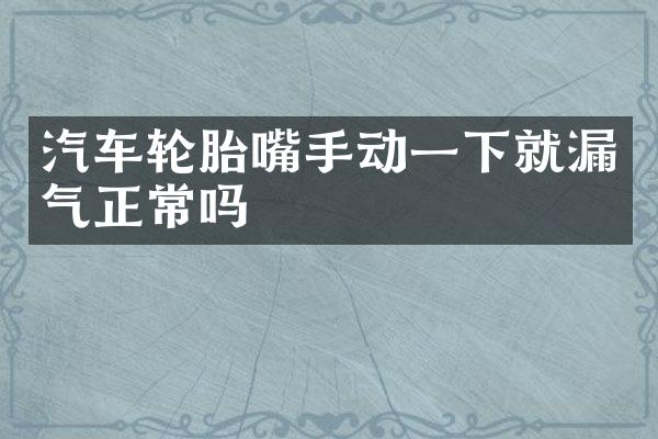 汽车轮胎嘴手动一下就漏气正常吗