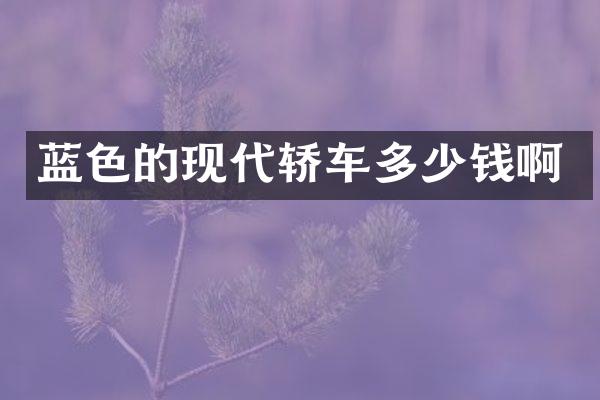 蓝色的现代轿车多少钱啊