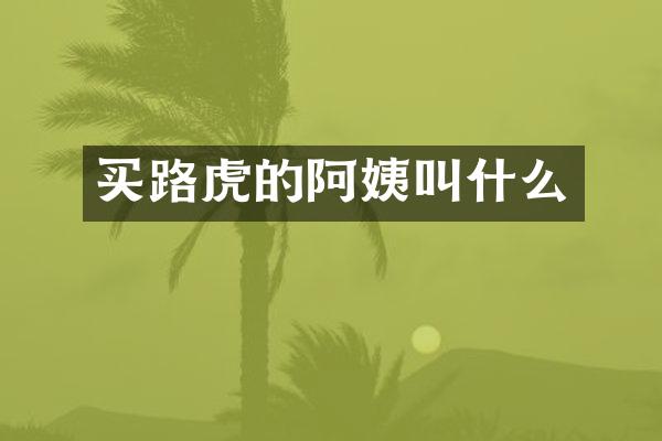 买路虎的阿姨叫什么
