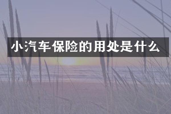 小汽车保险的用处是什么