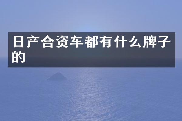日产合资车都有什么牌子的