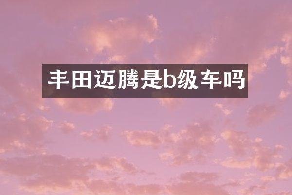 丰田迈腾是b级车吗