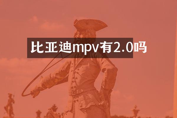 比亚迪mpv有2.0吗