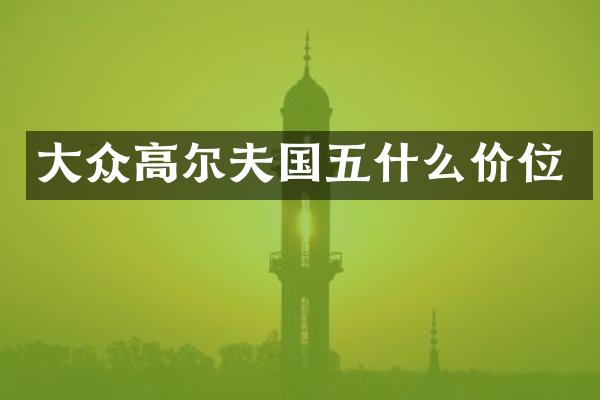 大众高尔夫国五什么价位