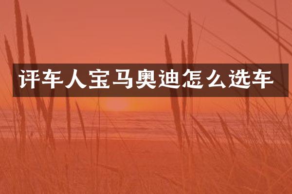 评车人宝马奥迪怎么选车