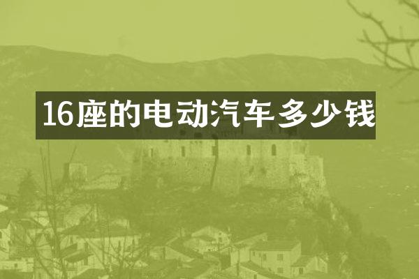 16座的电动汽车多少钱