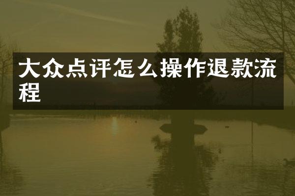 大众点评怎么操作退款流程