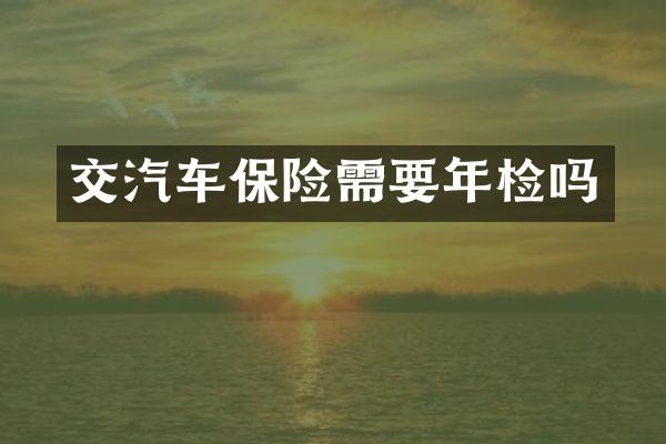 交汽车保险需要年检吗