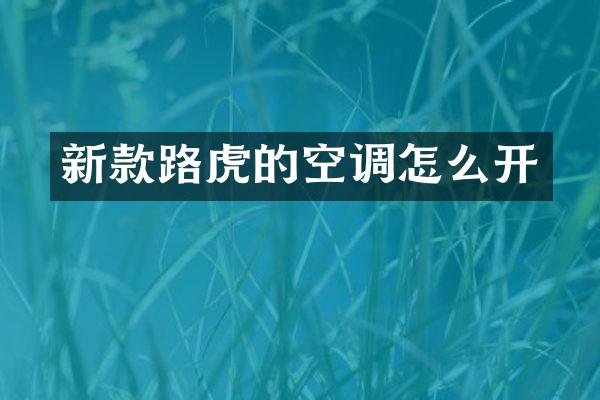 新款路虎的空调怎么开
