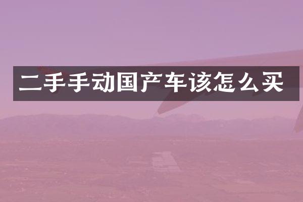 二手手动国产车该怎么买