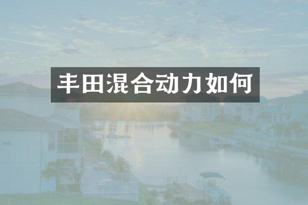 丰田混合动力如何