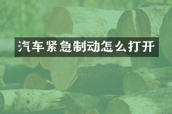汽车紧急制动怎么打开