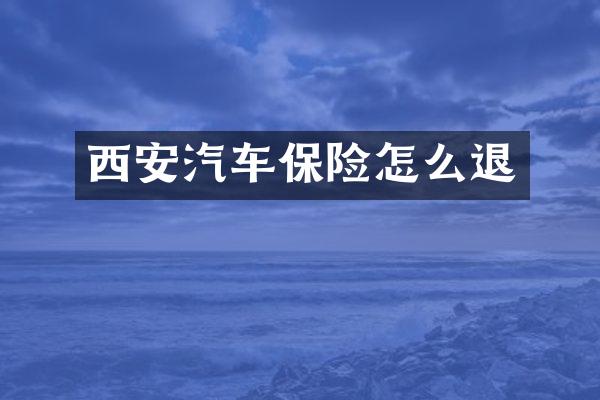 西安汽车保险怎么退