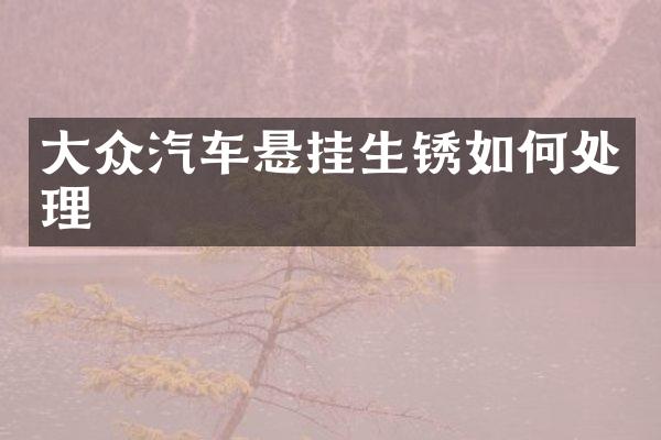 大众汽车悬挂生锈如何处理