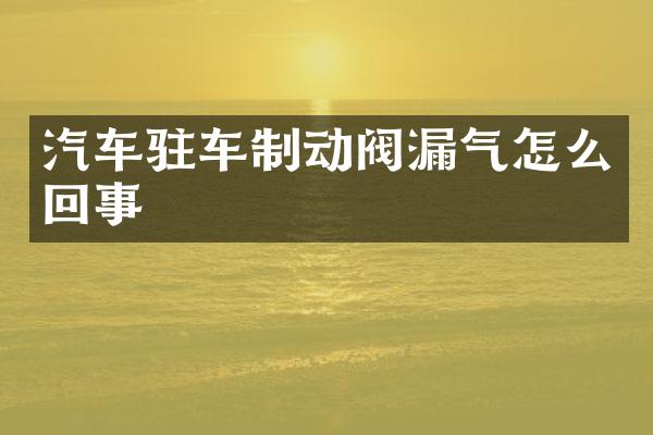 汽车驻车制动阀漏气怎么回事