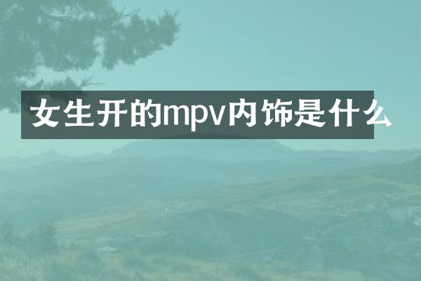 女生开的mpv内饰是什么