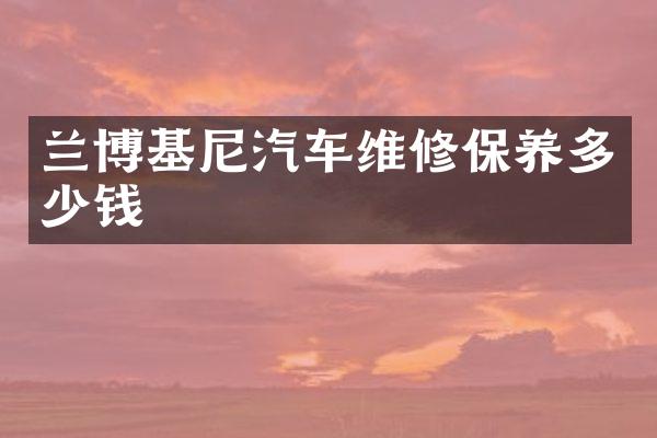 兰博基尼汽车维修保养多少钱